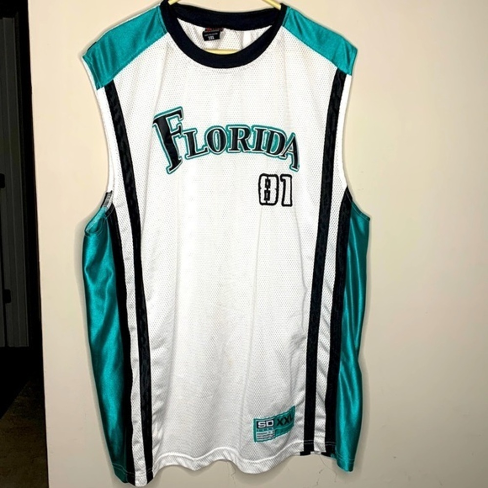 Retro Vintage 80s Florida Marlins Stardom Mesh Jersey Oversized 3xL FL Plus Size